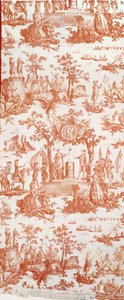 Toile de Jouy, a Szövetség 1790. július 14-i fesztiválját illusztrálva a Champs de Marsban (nyomott pamut) alkotó: French School