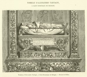 Alessandro Tartagni sírja Saint-Dominique de Bolognában (metszet) alkotó: French School
