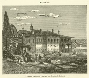 Ali-Pacha sírja a janinai palota egyik udvarán (metszet) alkotó: French School