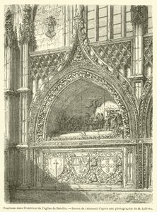 Sír a Batalha templomban (metszet) alkotó: French School