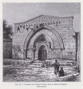 Boldogságos Szűz sírja, Josafát völgyében, jelenlegi állapot (metszet) alkotó: French School