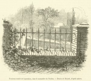 Lapoukine megcsonkított sírja, Troitza kolostorában (metszet) alkotó: French School