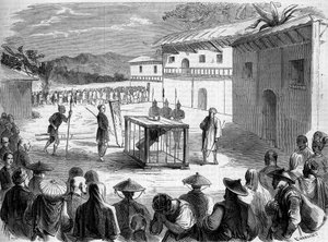 Auguste Chapdelaine atya (1814-1856) kínzása; Katolikus pap és misszionárius Kínában, Quang si tartományban (Quang-si) alkotó: French School