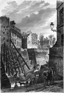 Párizs átalakulása a Második Birodalom alatt, Haussmann Párizs: Rue Rollin látképe a rue Monge-val való találkozáskor alkotó: French School