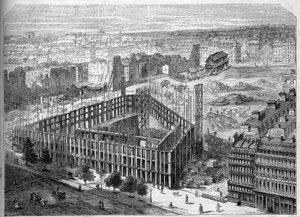Párizs átalakulása a Második Birodalom alatt, Paris Haussmann: a Hotel de la Paix építése és kilátás nyílik a leendő Opera Garnier helyére, a Neuve des Mathurins, a Chaussee d
