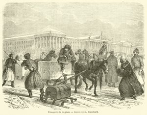 Jégszállítás (gravírozás) alkotó: French School