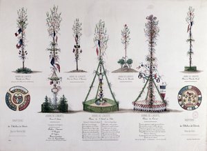 1848-ban Párizsban ültetett szabadságfák (színes metszet) alkotó: French School