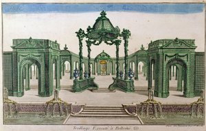 Bellevue-ban kivégzett Trellis Archway (színes metszet) alkotó: French School
