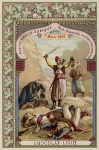Görög holttesteket csonkító török bashi-bazouk, Akrotiri, Kréta, görög-török háború, 1897. március 7. alkotó: French School
