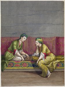 Mangalát játszó török lányok, 18. század alkotó: French School