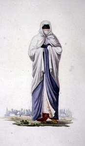 Smirnai török nő, valószínűleg Cousinery, oszmán korszak, 18. század harmadik negyede (akvarell papíron) alkotó: French School