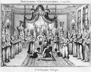 Török szertartás, Moliere illusztrációja a Le Bourgeois Gentilhomme-ból, 1801-es kiadás alkotó: French School