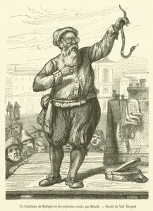 Egy bolognai sarlatán a tizenhetedik században (metszet) alkotó: French School
