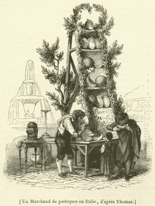 Egy görögdinnyekereskedő Olaszországban (metszet) alkotó: French School