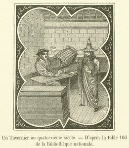 Egy tavernier a tizennegyedik században (metszet) alkotó: French School