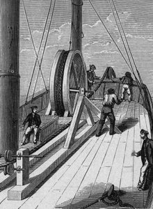 Víz alatti távírókábel Dover és Calais között december 25 alkotó: French School