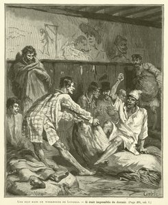 Egy éjszaka egy londoni munkaházban (metszet) alkotó: French School