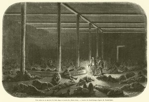 Fogadó vagy faház Kentuckyban (USA) (metszet) alkotó: French School