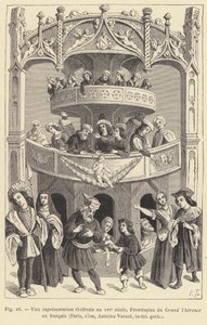 Une representation theatrale au XVIe siecle (engraving) alkotó: French School