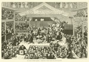 Jelenet a japán színházból (metszet) alkotó: French School