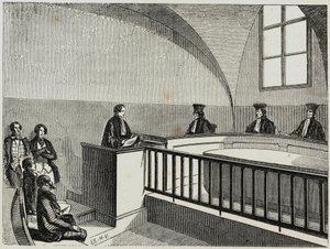 Une ezeket a párizsi jogi iskolában – Edmond Texier metszet a „Tableau-de-Paris”-ban 1852 alkotó: French School