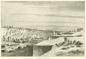 Egy árok a Szuezi-csatornában (metszet) alkotó: French School