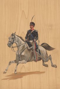 Azonosítatlan katona lóháton alkotó: French School