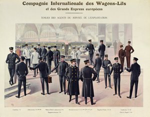 Egyenruha a Compagnie des Wagons-Lits alkalmazottainak, 1910 körül alkotó: French School