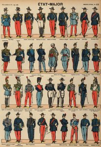 A francia katonaság egyenruhája (színes metszet) alkotó: French School