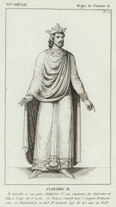 VI. század, Clotaire uralkodása II, Clotaire II (metszet) alkotó: French School