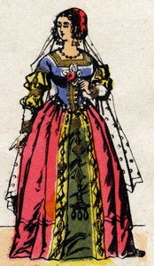 Valois-dinasztia: Habsburg Eleonóra vagy Ausztria (1498-1558) francia királynő, I. Francois (1494-1547) felesége portréja. Epinális képalkotás a 19. század végéről. Magángyűjtemény. alkotó: French School
