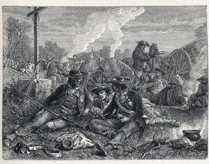 Vendee Wars (1793-1796): vendea felkelők tábora. alkotó: French School