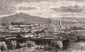 Vesoul - Franciaország Grand Est települése, Haute-Saone megye prefektúrája Bourgogne-Franche-Comte régióban - „France illustree: geographia, történelem, statisztikai igazgatás” metszet, V.-A. Maláta-barna. 1884 alkotó: French School