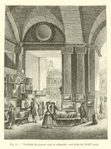 A Louvre előcsarnoka az oszlopcsarnok alatt, a 18. század vége felé alkotó: French School