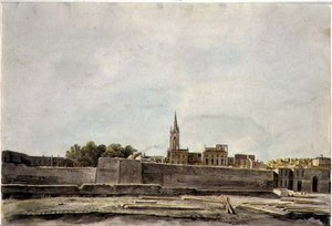 Kilátás egy dél-franciaországi városképre, 1800 körül (akvarell, papír) alkotó: French School