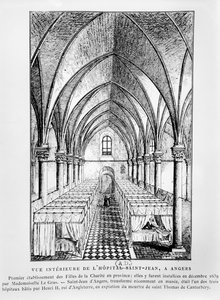 Kilátás a Saint-Jean Kórház egyik osztályára, Angers, Franciaország alkotó: French School