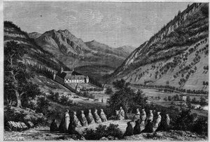 Kilátás a tamie-i apátságra Savoyában (ciszterci közösség). alkotó: French School
