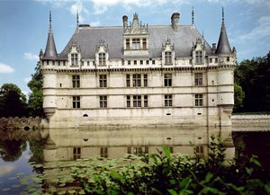 Kilátás a dAzay-le-Rideau kastélyra, Gilles Berthelot számára, 1518-27 alkotó: French School