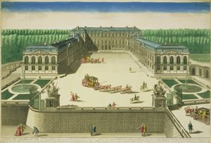 A St. Cloud kastély látképe, Antoine Aveline (1691-1743) metszetében alkotó: French School