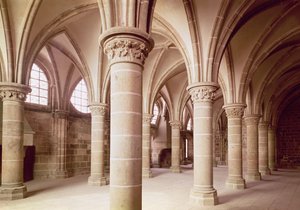Kilátás a Salle des Chevaliers-re, korábban a scriptoriumra alkotó: French School