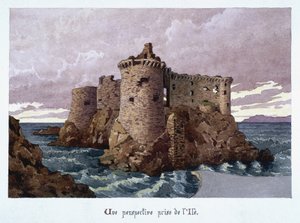 Kilátás a 11. századi várra Yeu szigetén (Ile-d