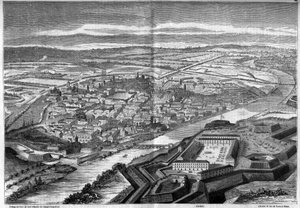 Kilátás a városra és Alexandria fellegvárára, Olaszországban alkotó: French School