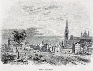 Kilátás Saint Denis városára, 19. század eleje. alkotó: French School