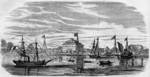 Kilátás a város Shan Hai (Sanghaj-hai, Shanghai), Kína alkotó: French School