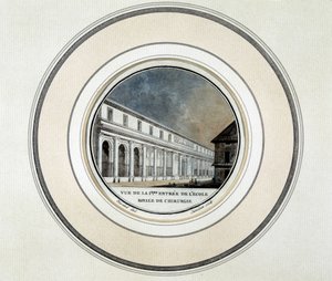 Kilátás a Királyi Sebészeti Iskola bejáratára - litográfia alkotó: French School