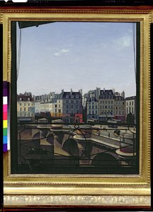 Kilátás a templomhajóra, kirakott kerek ablakokkal alkotó: French School