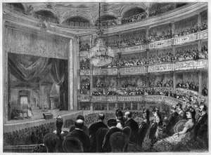 Kilátás az újonnan felújított Odeon színháztermére. Párizs alkotó: French School
