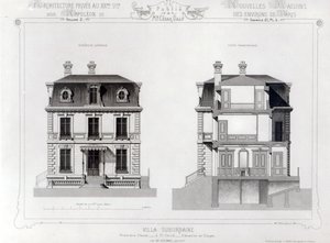 Suburban Villa, Premier Chasse St. Cloudban, az Architecture Privee au C19th-től, alkotó: French School