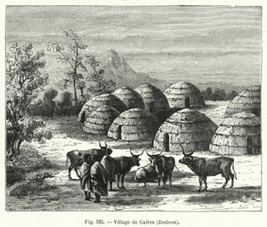 Cafres faluja, Zulus (metszet) alkotó: French School