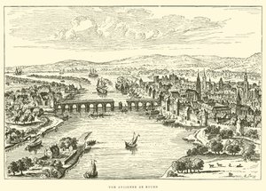 Rouen régi képe (metszet) alkotó: French School